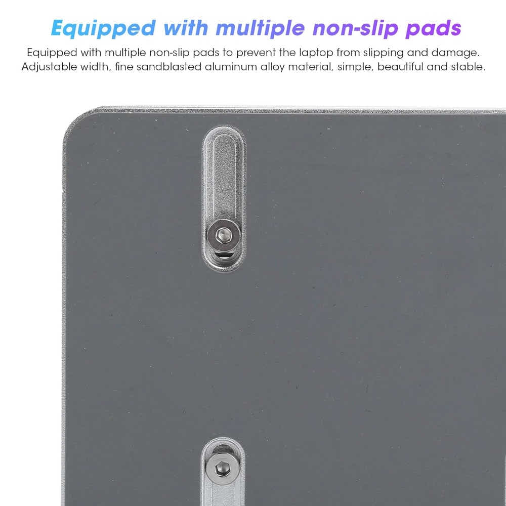 DS BS Adjustable Vertical Laptop Stand Dual Slot Aluminum Holder