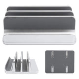 DS BS Adjustable Vertical Laptop Stand Dual Slot Aluminum Holder