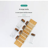 DS BS 24-Piece Square Glass Spice Jar Set with Wooden Lids