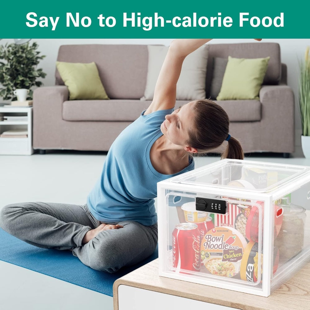 DS BS Fridge Lock Box Snack Storage Organizer with Combination Code
