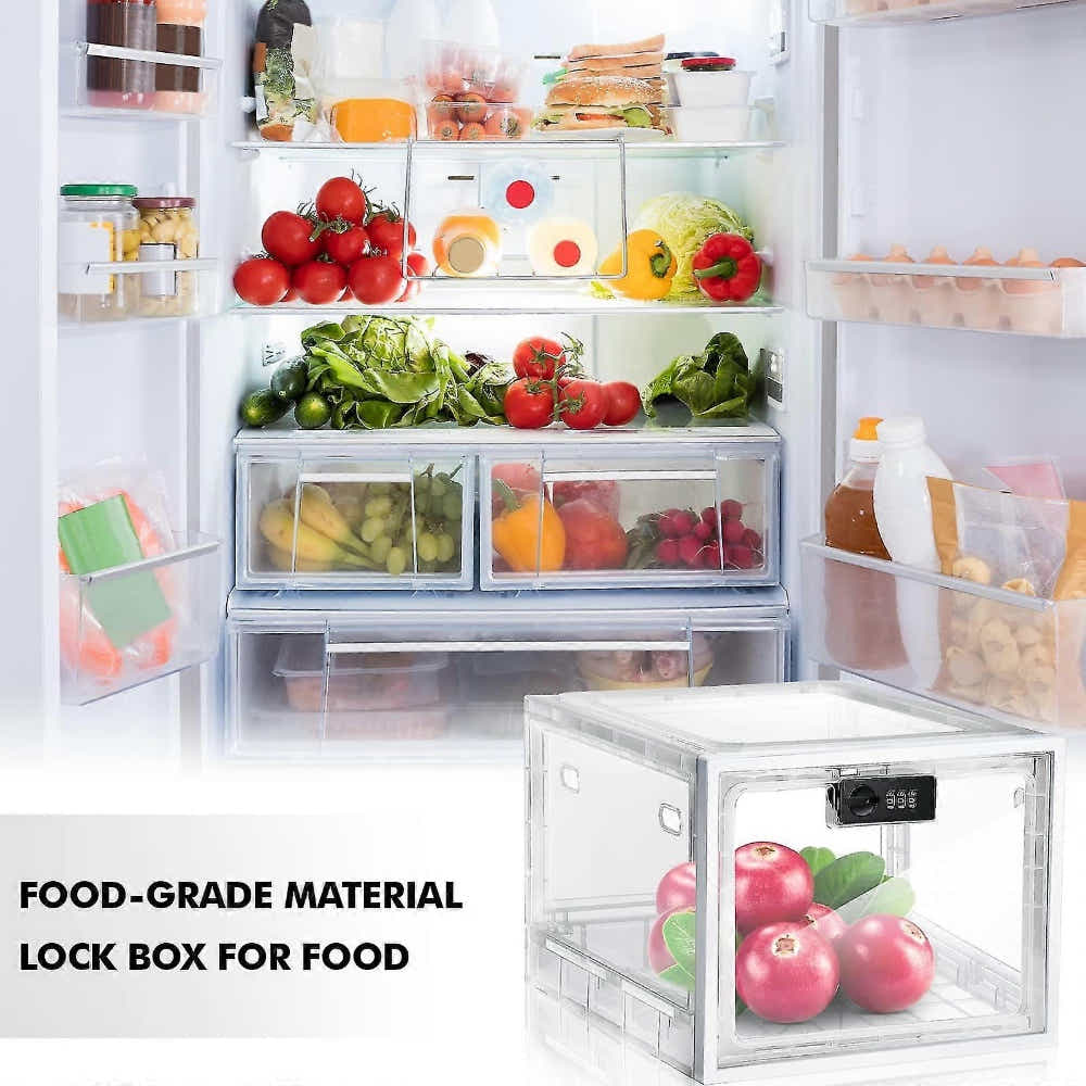DS BS Fridge Lock Box Snack Storage Organizer with Combination Code
