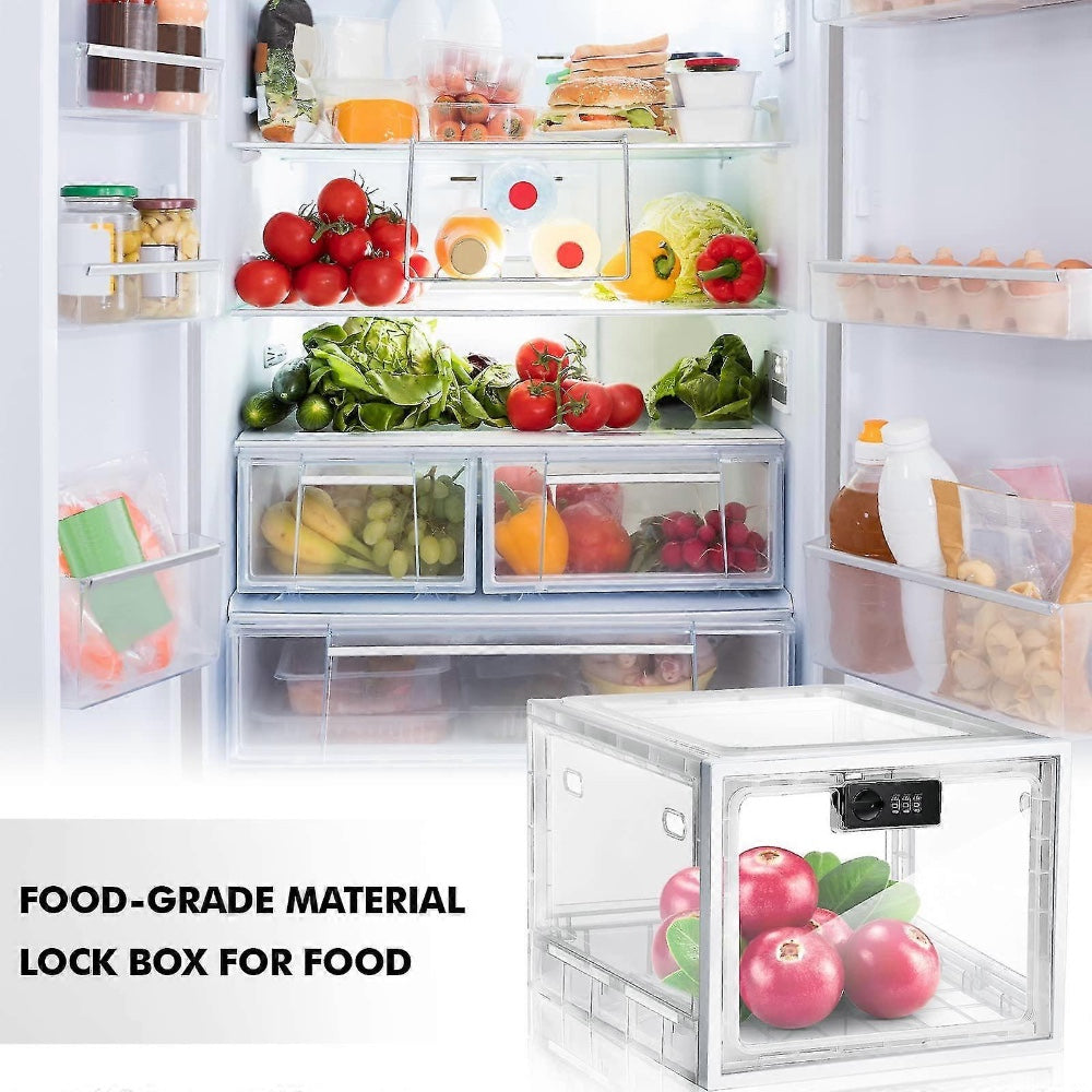 DS BS Fridge Lock Box Snack Storage Organizer with Combination Code