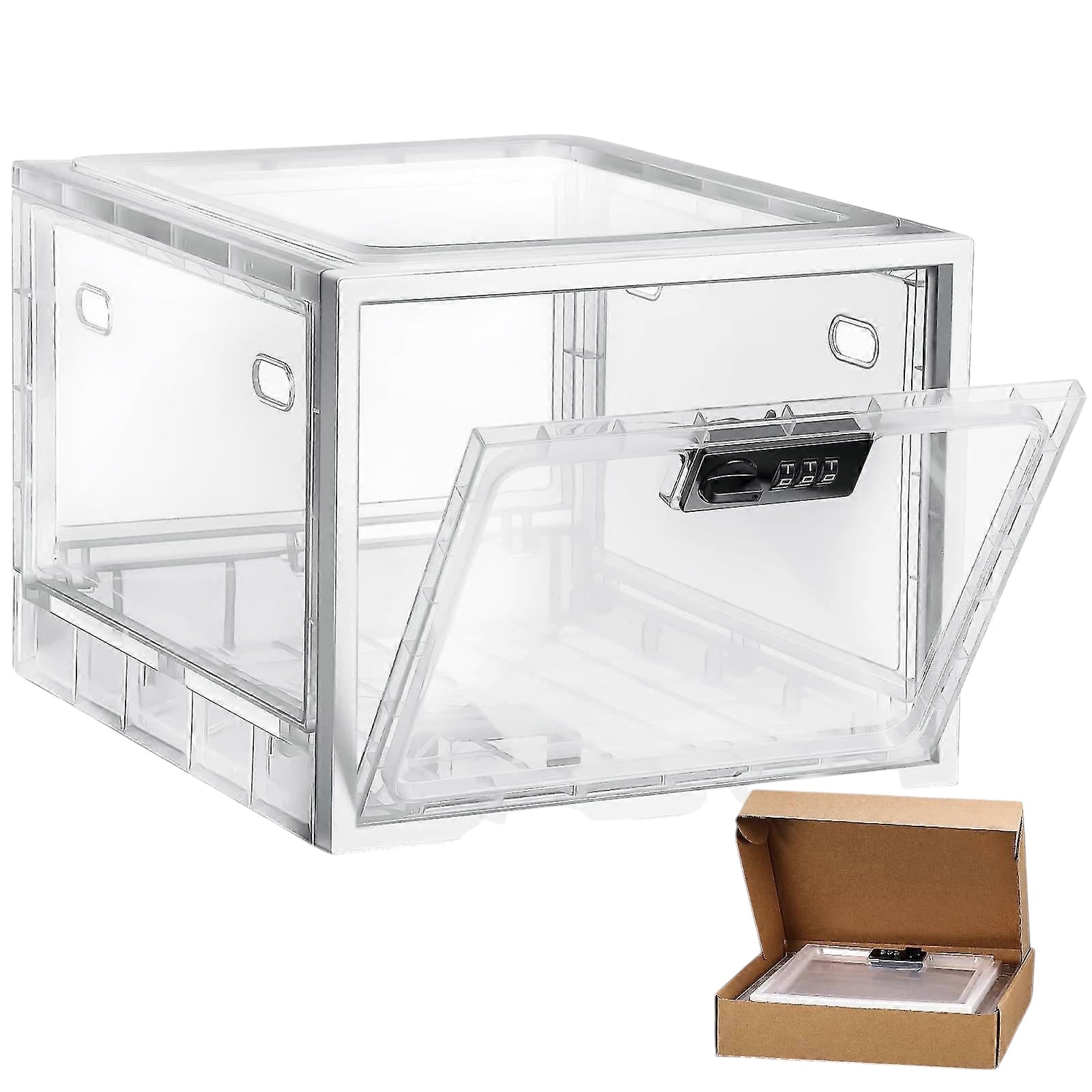 DS BS Fridge Lock Box Snack Storage Organizer with Combination Code
