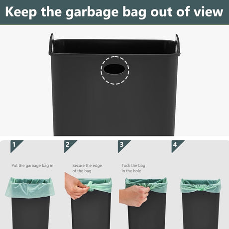 DS BS 8L Hanging Kitchen Trash Bin - Silver