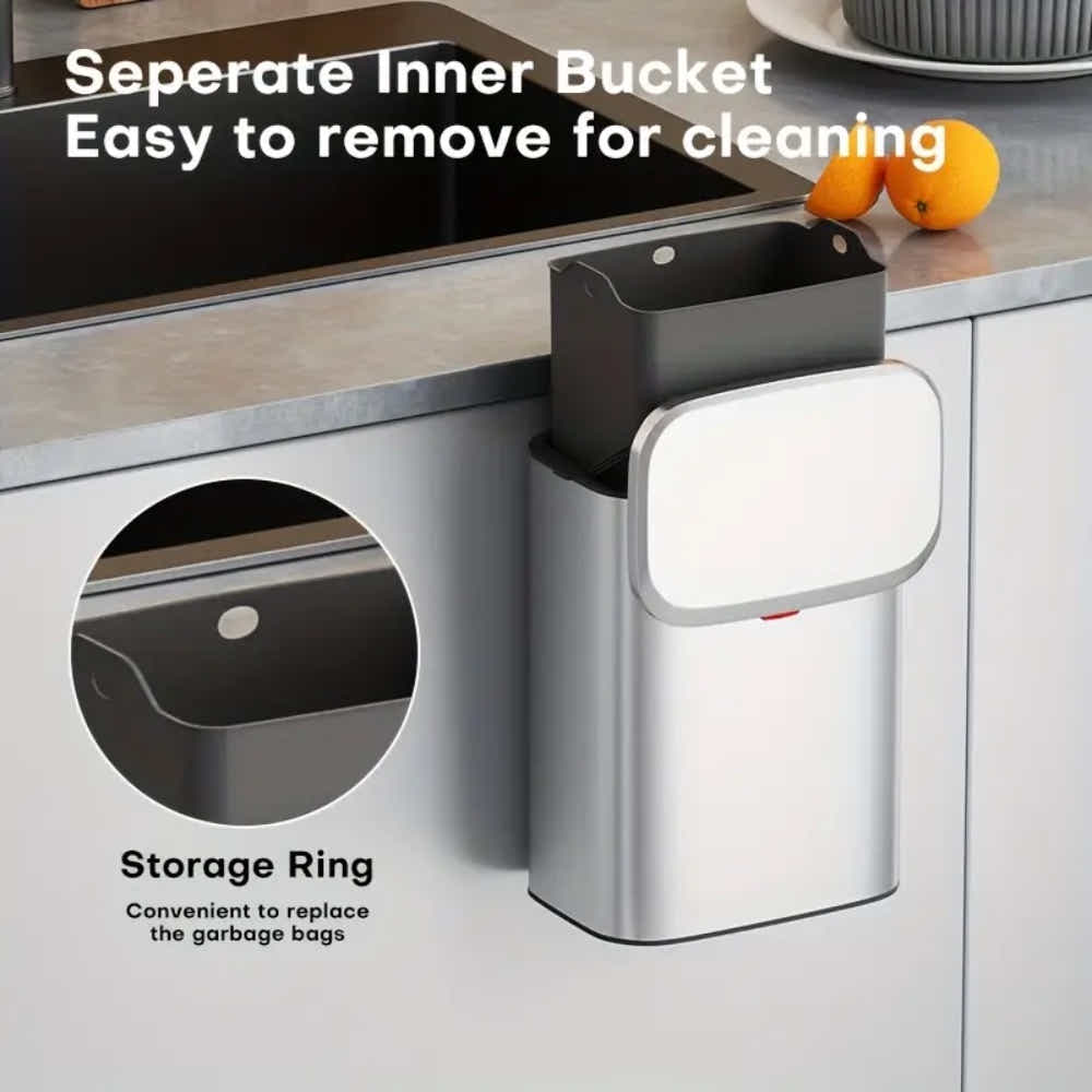 DS BS 4L Hanging Kitchen Trash Bin - Matte Black