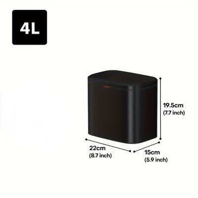 DS BS 4L Hanging Kitchen Trash Bin - Matte Black