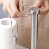 DS BS Stainless Steel Paper Towel Holder with Tension Arm - Silver