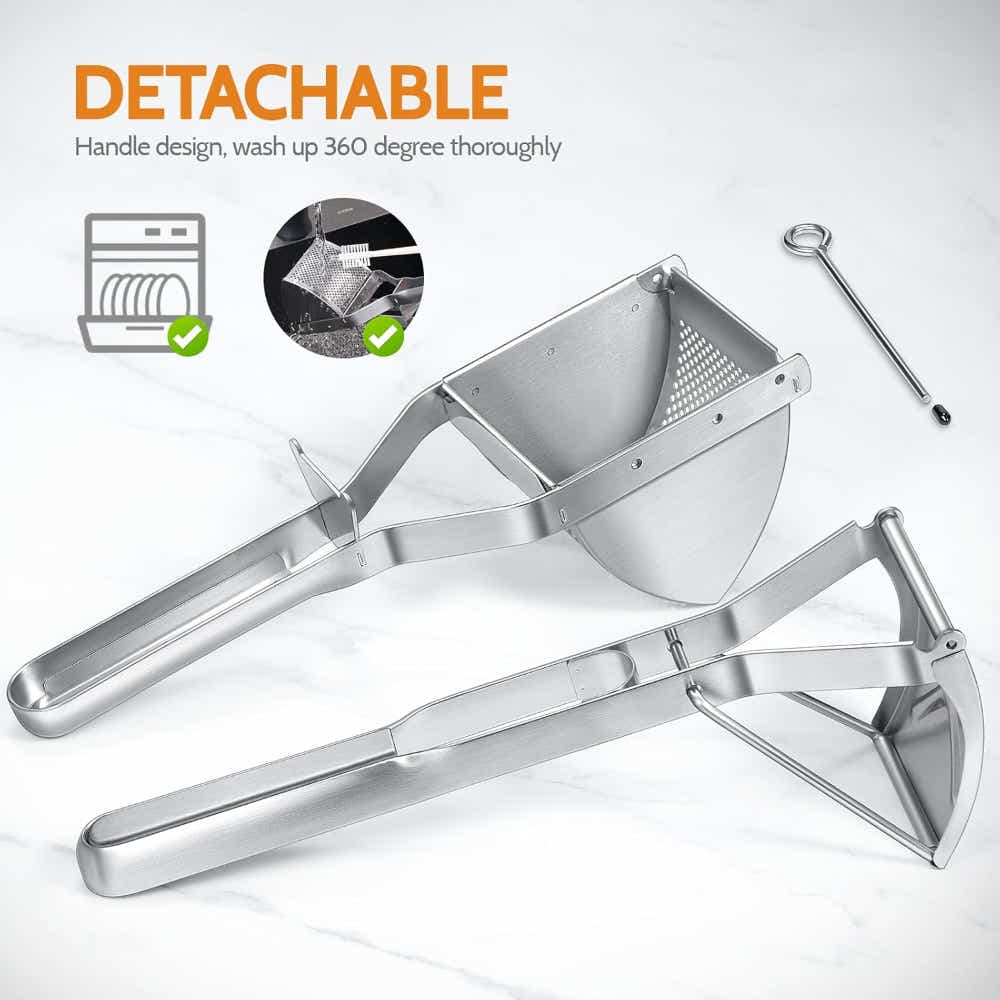 DS BS Stainless Steel Potato Ricer with Reinforced Handle Guard