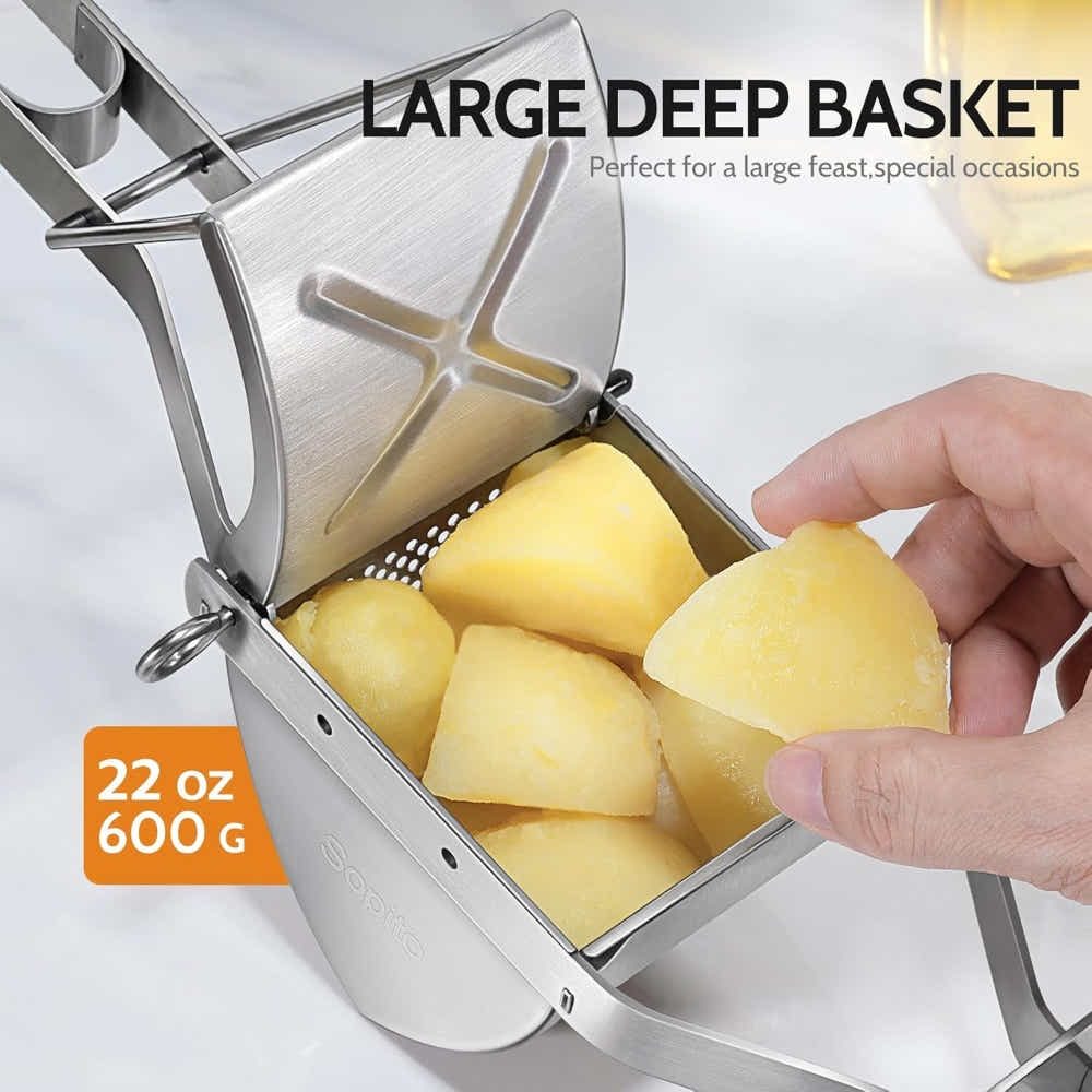 DS BS Stainless Steel Potato Ricer with Reinforced Handle Guard