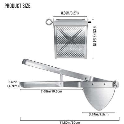 DS BS Stainless Steel Potato Ricer with Reinforced Handle Guard