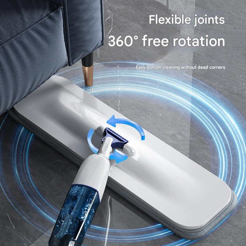 DS BS Flat Spray Mop Set – Includes 5 Microfiber Pads Scraper Water Tank