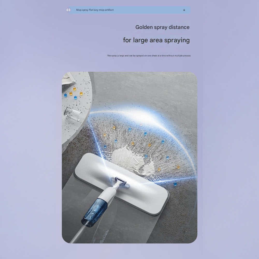 DS BS Flat Spray Mop Set – Includes 5 Microfiber Pads Scraper Water Tank