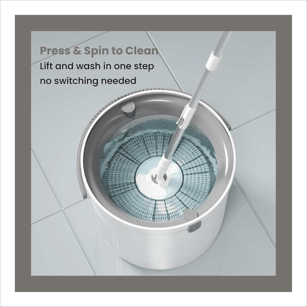 DS BS Spin Mop and Bucket Set – 360° Rotating Microfiber Mop with Telescopic Handle