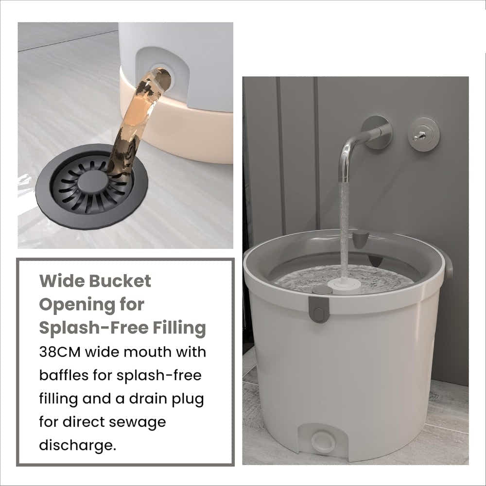 DS BS Spin Mop and Bucket Set – 360° Rotating Microfiber Mop with Telescopic Handle