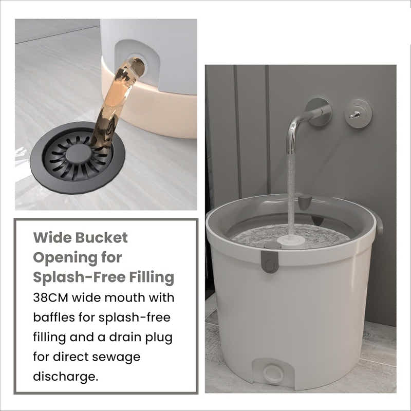 DS BS Spin Mop and Bucket Set – 360° Rotating Microfiber with Telescopic Handle