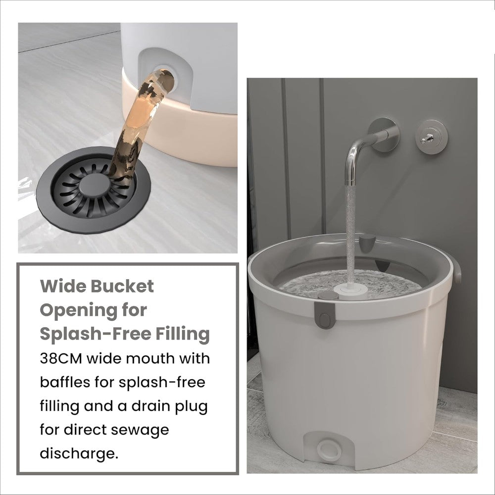 DS BS Spin Mop and Bucket Set – 360° Rotating Microfiber with Telescopic Handle