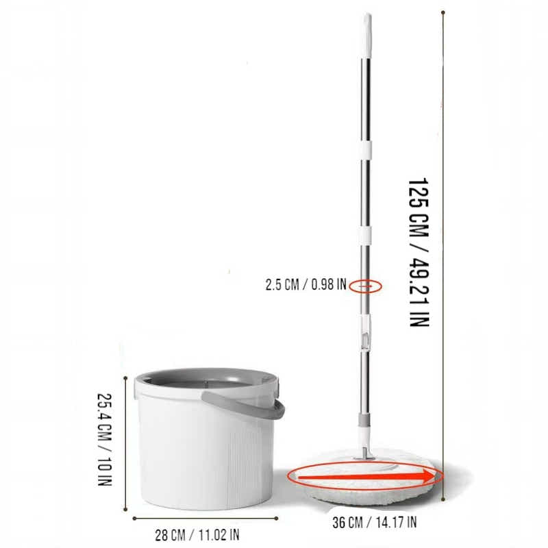 DS BS Spin Mop and Bucket Set – 360° Rotating Microfiber with Telescopic Handle