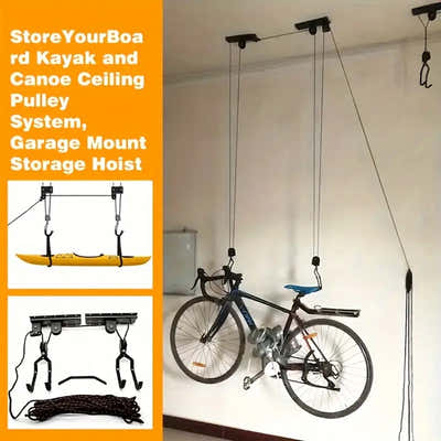 DS BS Ceiling Mounted Bike and Kayak Storage Hoist Garage  Pulley System