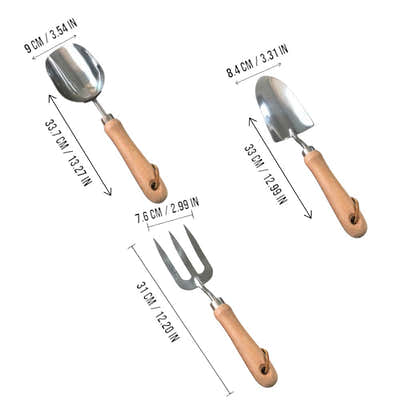 DS BS 3-Piece Stainless Steel Gardening Tool Set