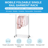 DS BS Portable Single Rod Height Adjustable Clothes Rack