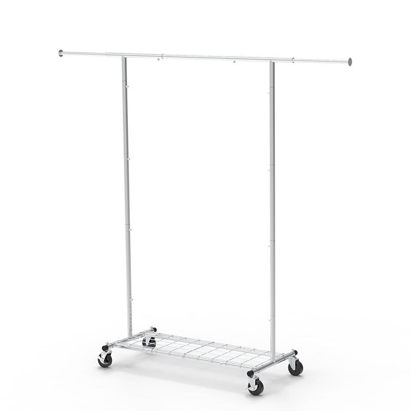 DS BS Portable Single Rod Height Adjustable Clothes Rack