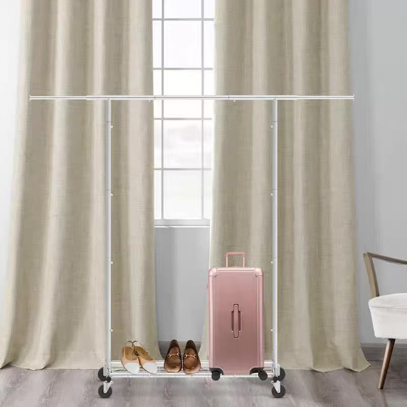 DS BS Portable Single Rod Height Adjustable Clothes Rack