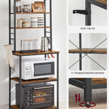DS BS 6-Tier Kitchen Microwave Oven Rack - Rustic Brown