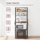 DS BS 6-Tier Kitchen Microwave Oven Rack - Rustic Brown