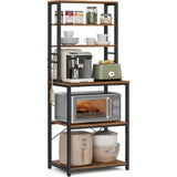 DS BS 6-Tier Kitchen Microwave Oven Rack - Rustic Brown