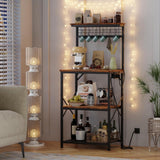 DS BS 6-Tier Kitchen Microwave Oven Rack - Rustic Brown