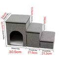 DS BS Foldable 3-Step Pet Stairs with Hidden Condo Storage