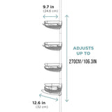 DS BS Tension Pole Shower Caddy Adjustable Rustproof Bathroom Storage Rack