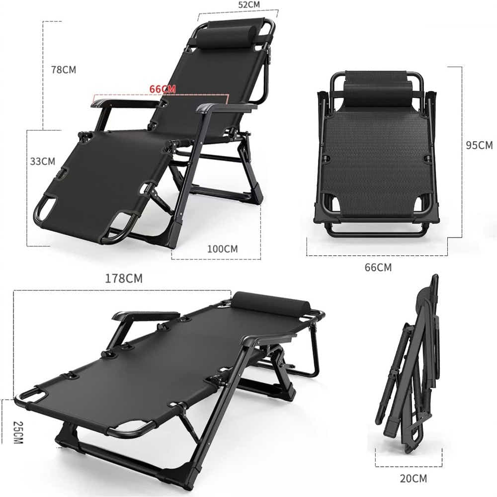 DS BS Foldable Reclining Lounge Chair with Pillow