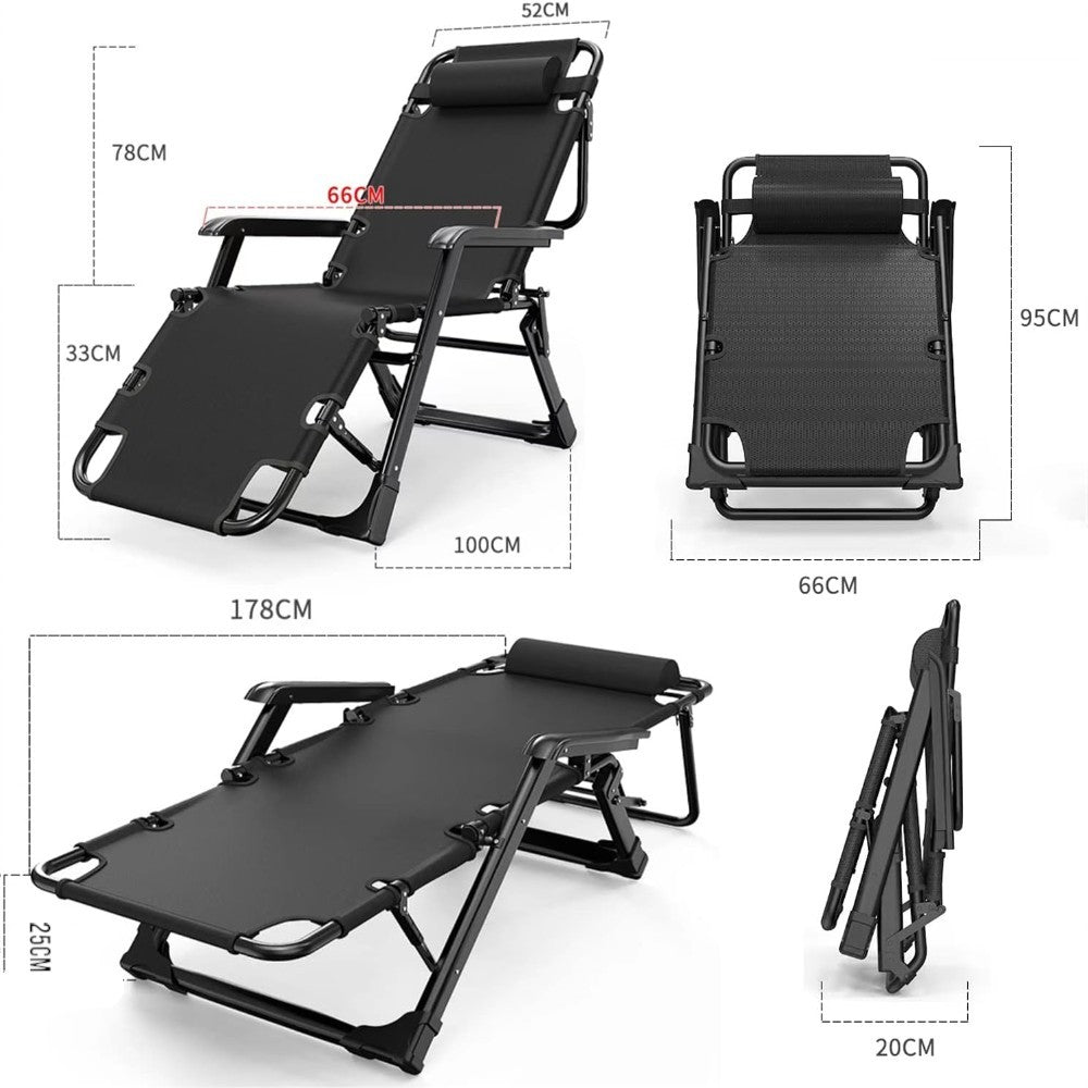 DS BS Foldable Reclining Lounge Chair with Pillow