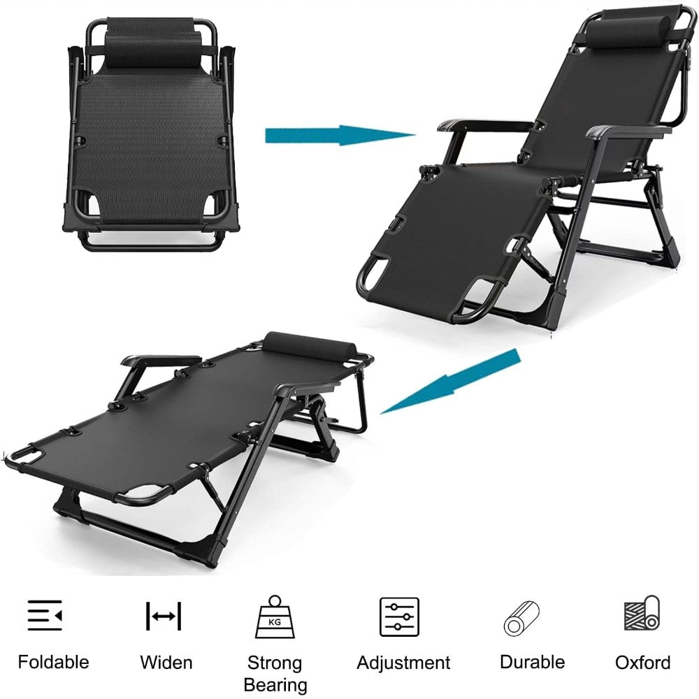 DS BS Foldable Reclining Lounge Chair with Pillow