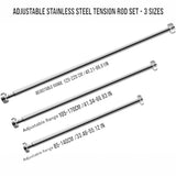 DS BS Stainless Steel Telescopic Curtain Rod –Adjustable 105–170cm