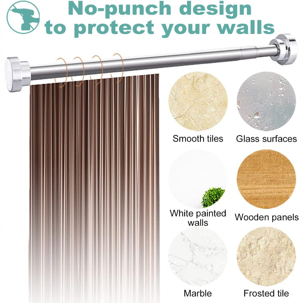 DS BS Stainless Steel Telescopic Curtain Rod –Adjustable 105–170cm