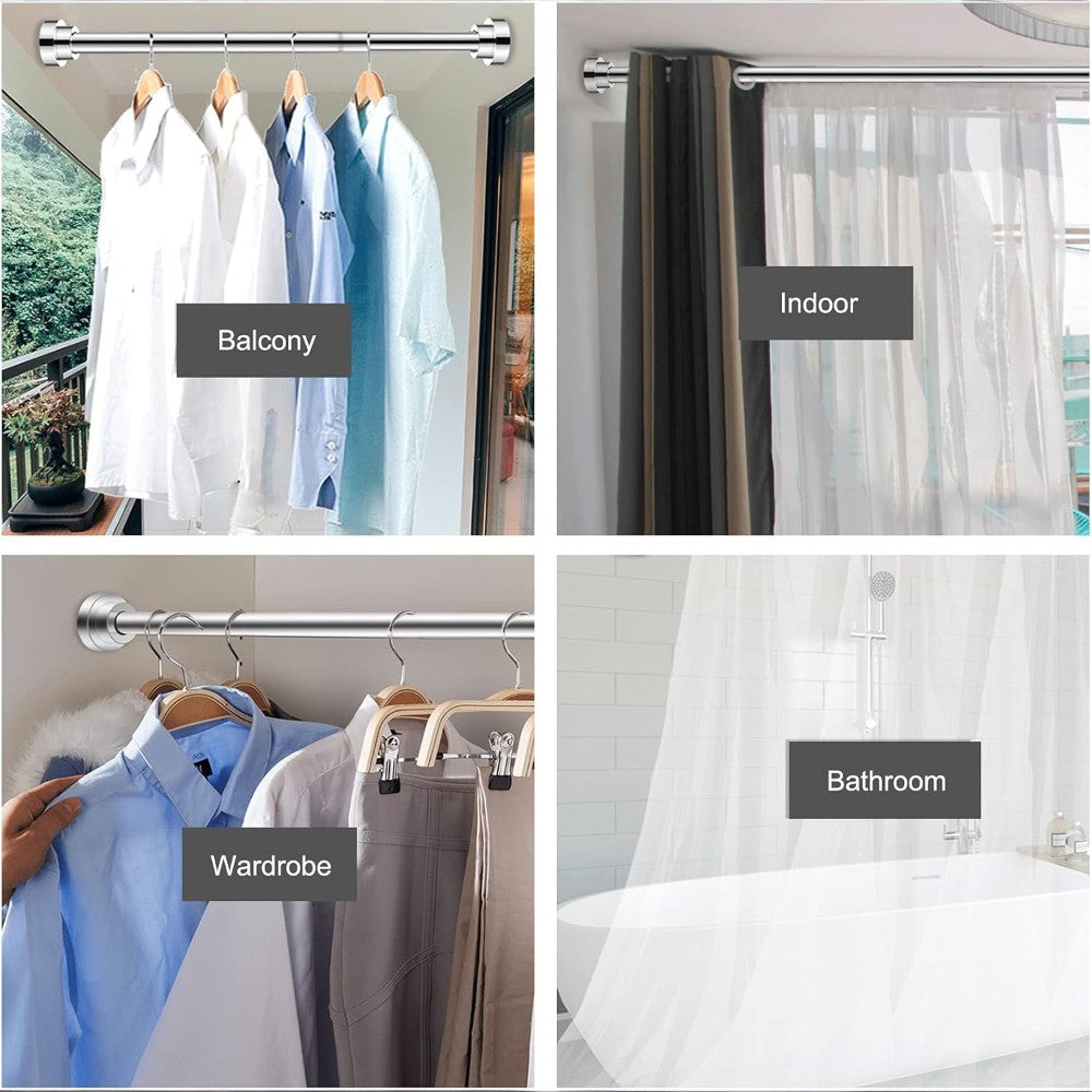 DS BS Stainless Steel Telescopic Curtain Rod –Adjustable 85–140cm