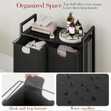 DS BS  Dual Laundry Hamper with Pull-Out Bags & Steel Top Shelf – 72×32×71cm