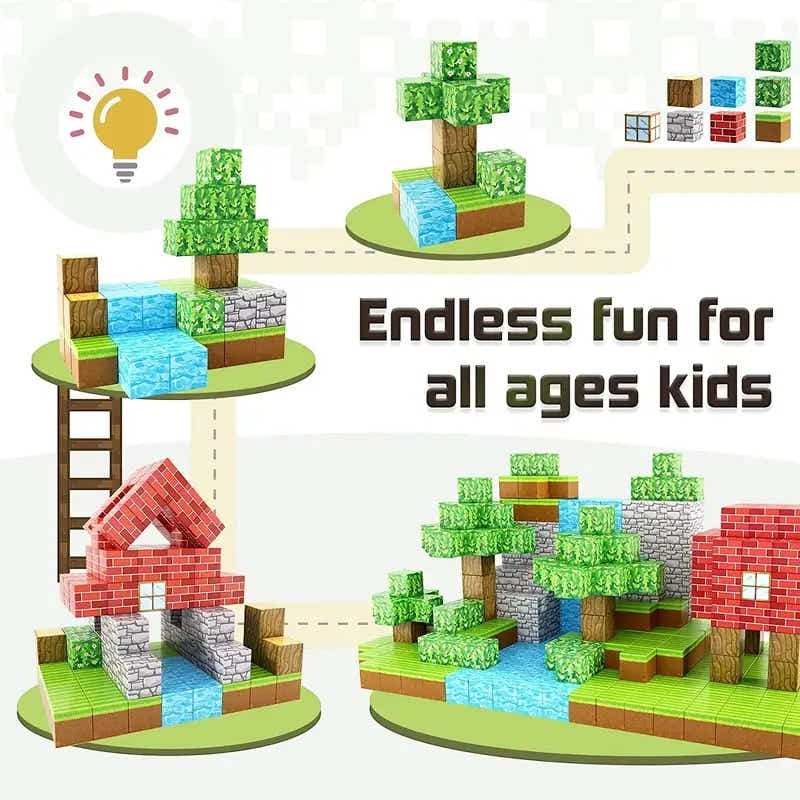 DS BS 64 PCS Magnetic Cube Block Set Construction Toy