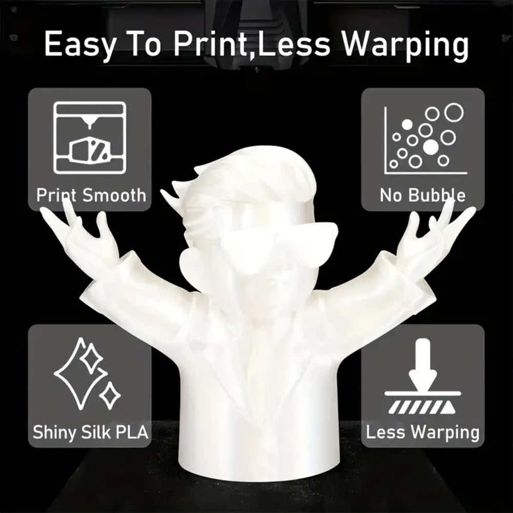 DS BS Silk PLA Filament 1.75mm 1KG for 3D Printer -White