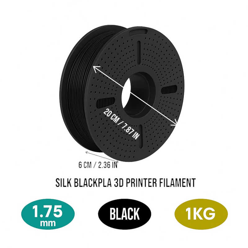 DS BS Silk PLA Filament 1.75mm  1KG for 3D Printer -Black
