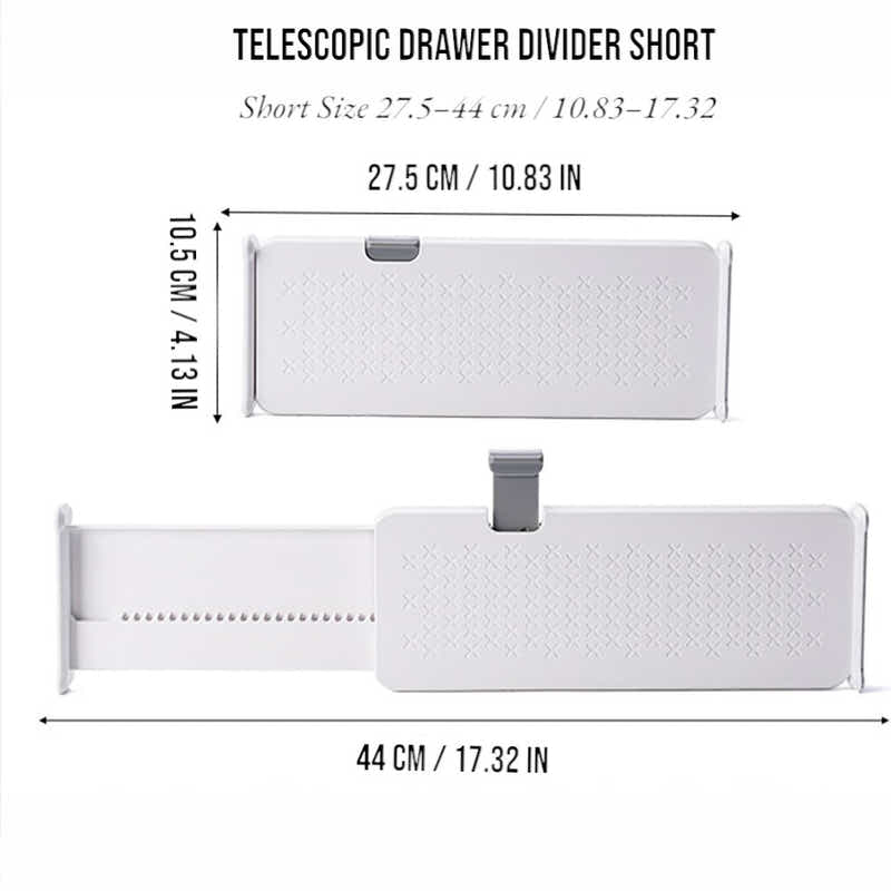 DS BS 4-Pack Telescopic Drawer Dividers – Long Style 37.5-54cm