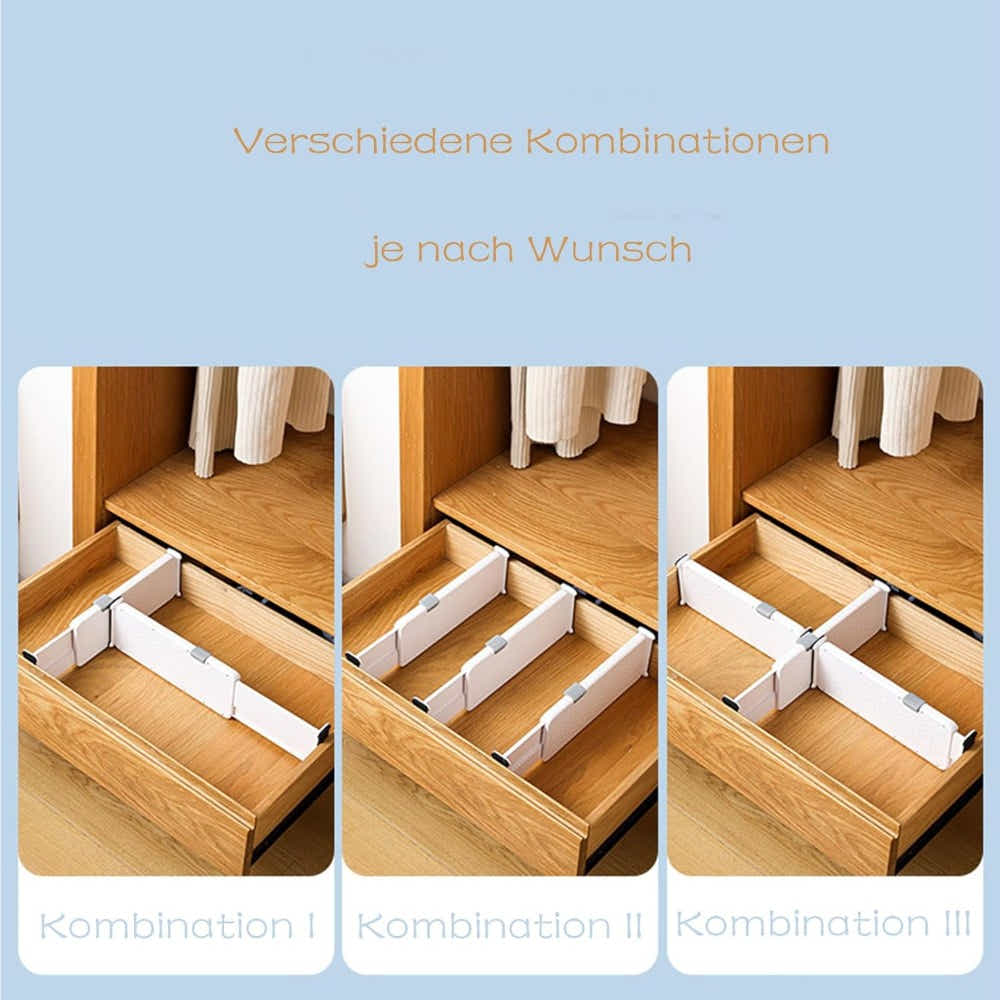 DS BS 4-Pack Telescopic Drawer Dividers – Short Style 27.5-44cm