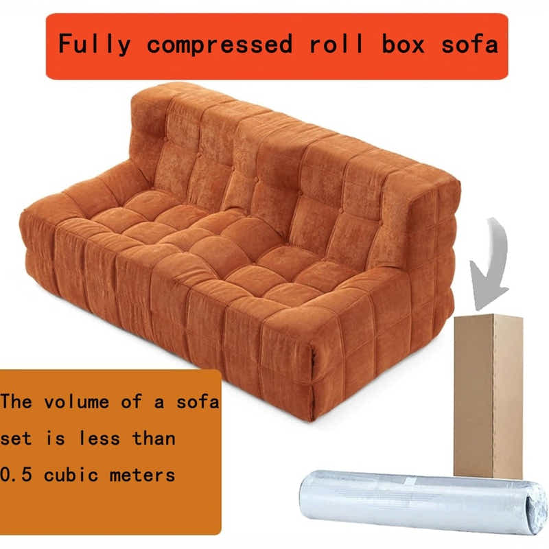 DS BS Double Seated Foam Sofa with Corduroy Fabric