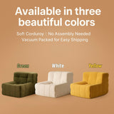 DS BS Single Seated Foam Sofa with Corduroy Fabric - Yellow