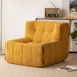 DS BS Single Seated Foam Sofa with Corduroy Fabric - Yellow