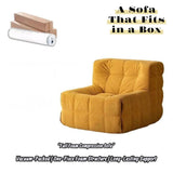 DS BS Single Seated Foam Sofa with Corduroy Fabric - White