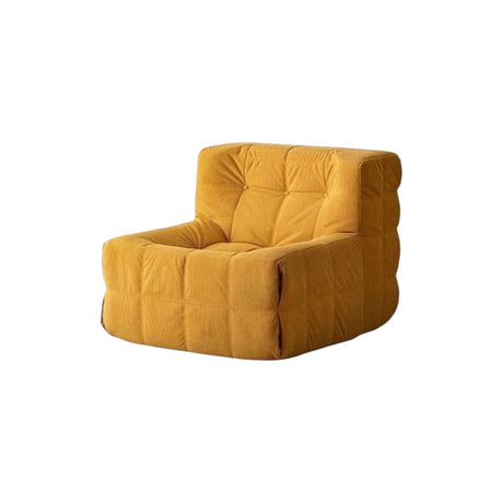DS BS Single Seated Foam Sofa with Corduroy Fabric - White