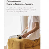 DS BS Single Seated Foam Sofa with Corduroy Fabric - White